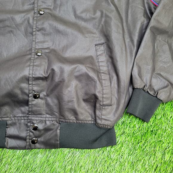 Vintage 80s BFGoodrich Racing Jacket Large 23x23 Boxy Crop Black Raglan - Picture 5 of 12